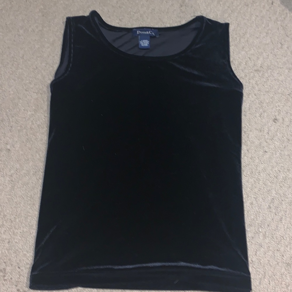 Black velvet sleeveless top
